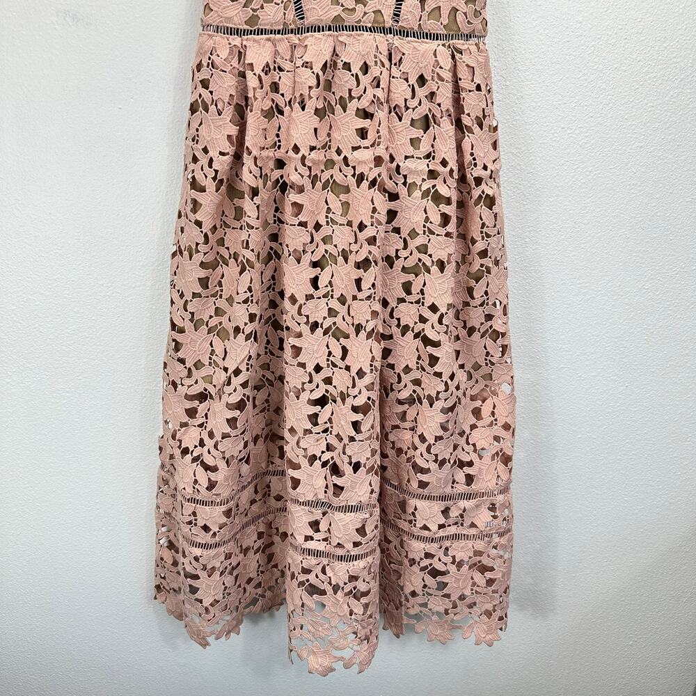 NWT Self Portrait Azaelea Dress Blush Pink Lace Spaghetti Strap Size 4 - Picture 6 of 13